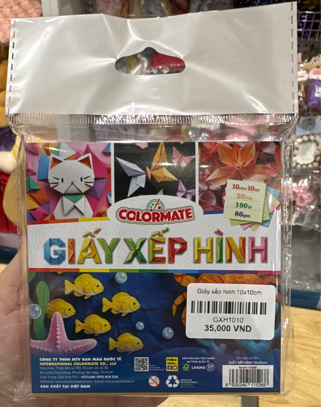  Giấy xếp hình 10x10cm 
