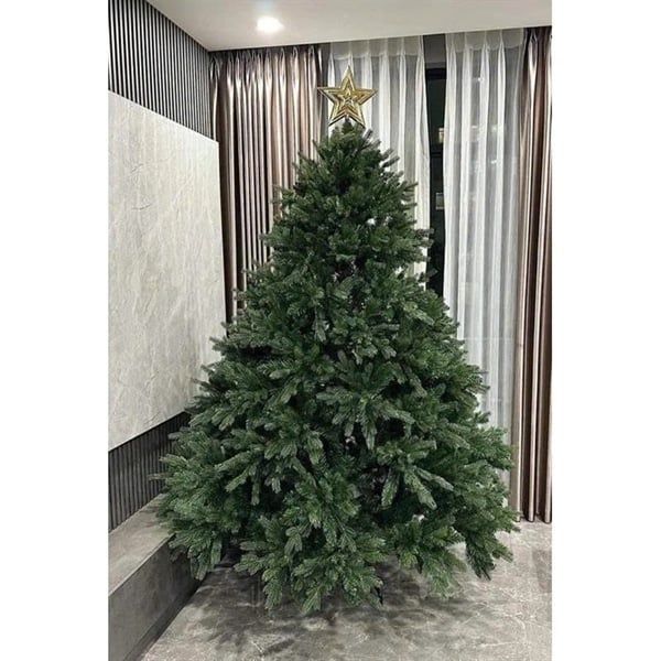  Cây thông trang trí PE xanh tán rộng 2.1m-PE2 