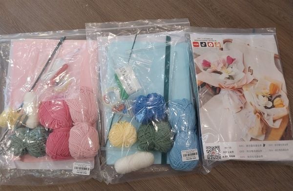  Bộ Diy Đan Len Bó Hoa Tulip Nhiều Màu 