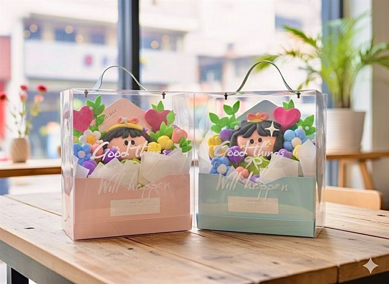  Hộp vali hoa đất sét 