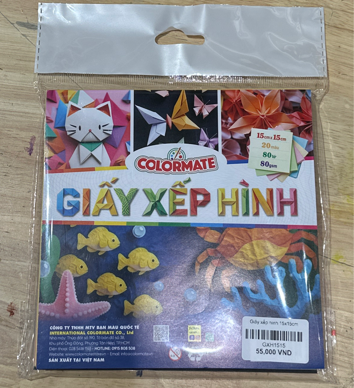 Giấy xếp hình 15x15cm 
