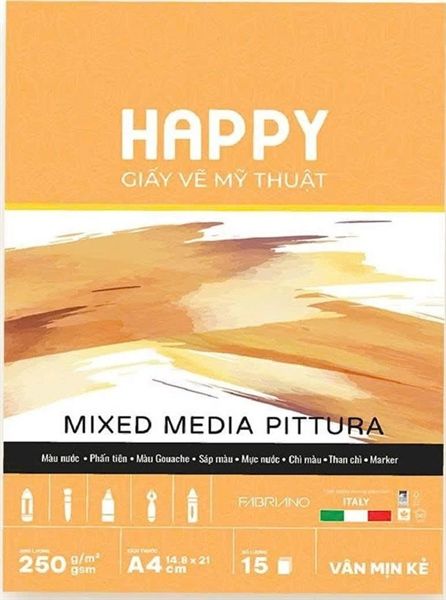  Sổ Happy Piturra 250gsm A4 Gáy Keo 15 tờ 