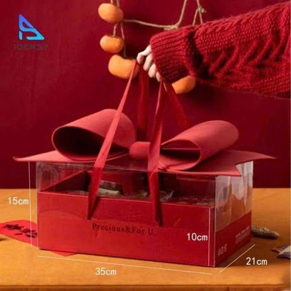  Hộp quà chữ nhật 35cm nắp kính kèm nơ 