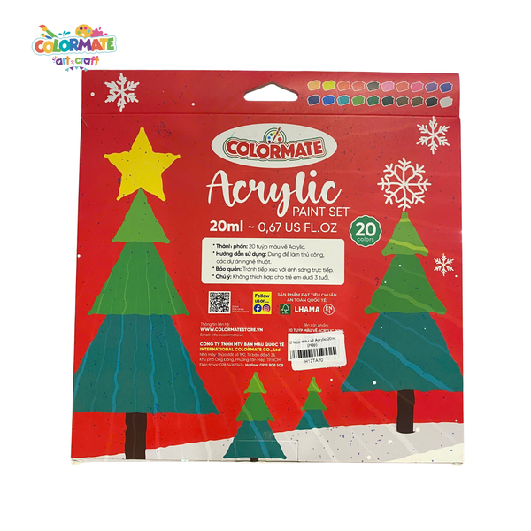  20 tuýp màu vẽ Acrylic 20ml 