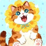  Tranh Tô Màu Số Hóa Joyful Cat 20x20cm 