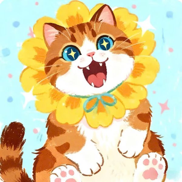  Tranh Tô Màu Số Hóa Joyful Cat 20x20cm 