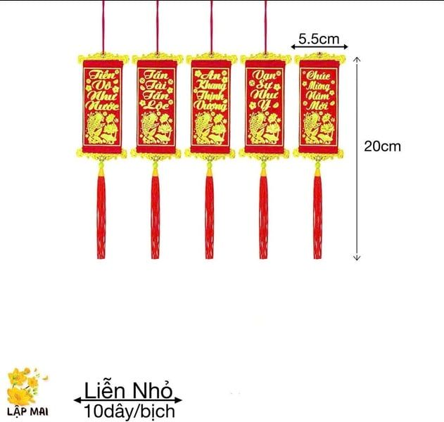  Dây treo nỉ nhung liễn nhỏ 20cm 