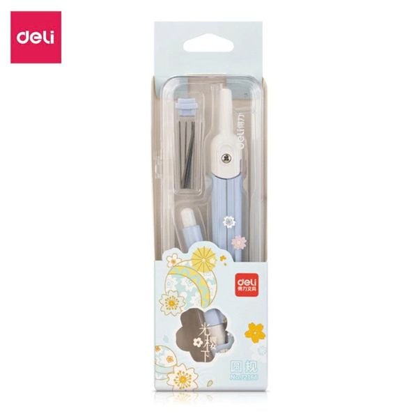  Bộ Compa Hoa Anh Đào Deli 72166 - Xanh 