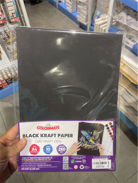  Giấy Kraft đen A4 - 250gsm 
