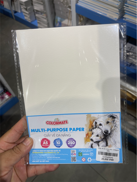  Giấy vẽ đa năng A5 - 250gsm 