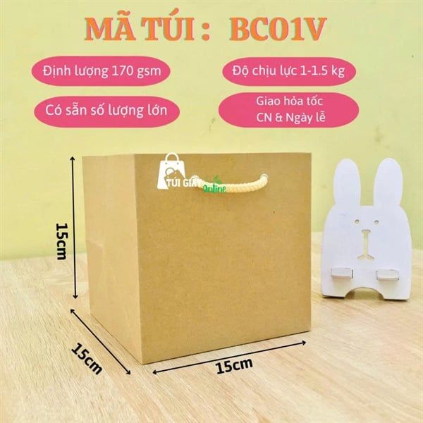  Túi giấy Kraft 15x15x15 