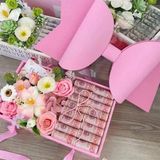  Hộp quà chữ nhật 35cm nắp kính kèm nơ 