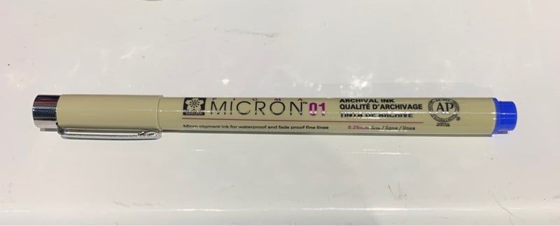  Bút kim vẽ kỹ thuật Pigma Micron 01 Màu Xanh Dương 