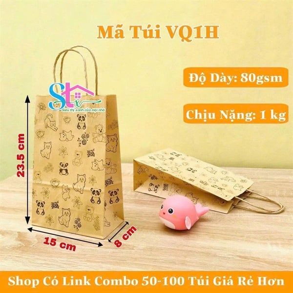  Túi giấy Kraft 15x8x23 