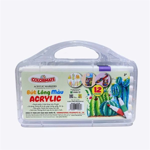  Bộ 12 Bút Lông Màu Acrylic 