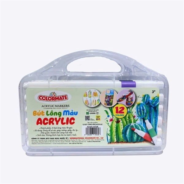  Bộ 12 Bút Lông Màu Acrylic 