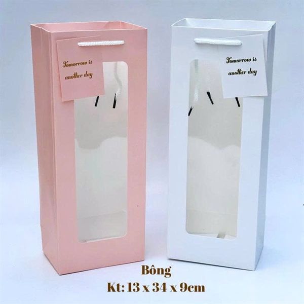  Túi Giấy 1 mặt kính 13x9x34 
