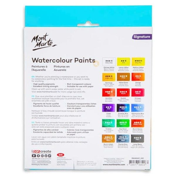  MM Watercolour Paint Set 18pc x 12ml (NEW) 