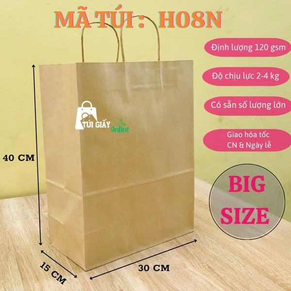  Túi giấy Kraft 31x40x15 