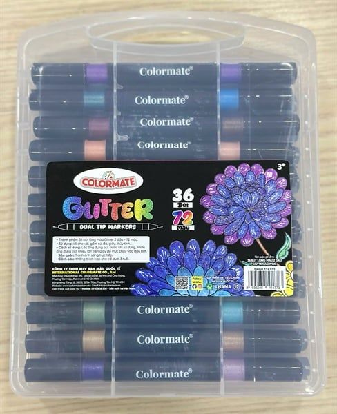  36 Bút lông 2 đầu Glitter Acrylic 