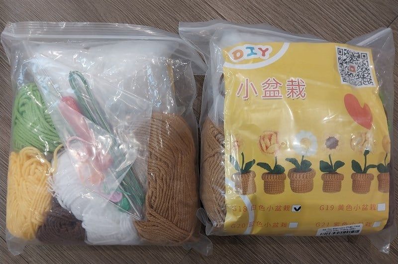  Bộ Diy Đan Len Chậu Hoa Nhỏ Màu Trắng 