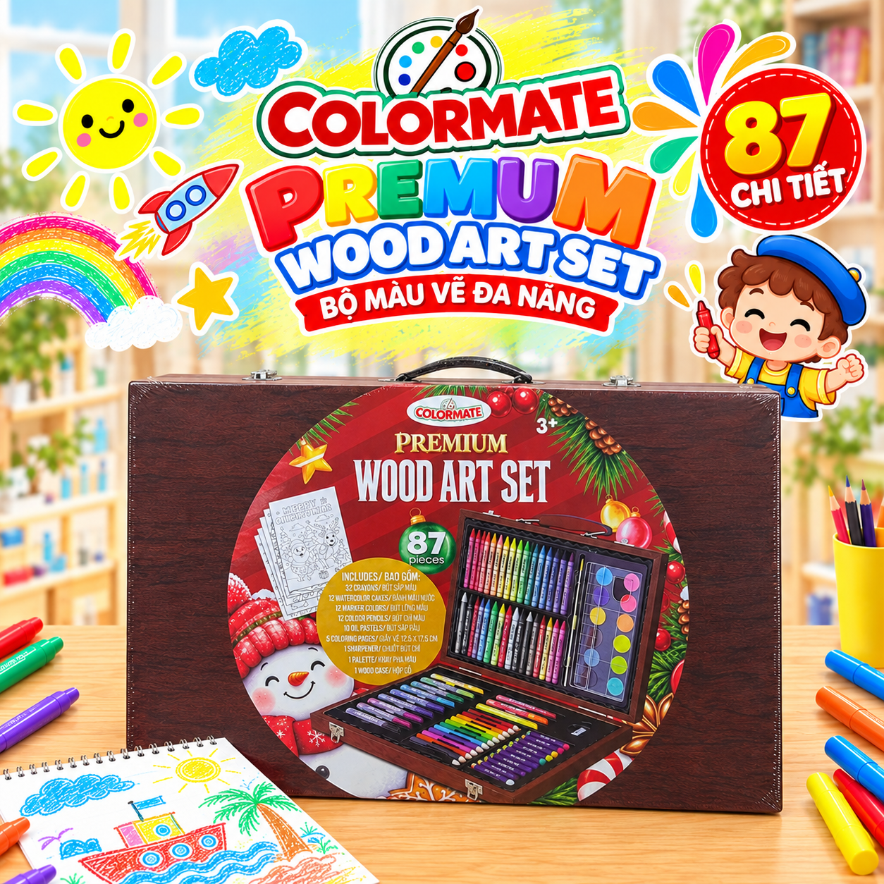 Bộ màu vẽ đa năng Colormate 87 chi tiết Giáng Sinh – CÔNG TY TNHH MỘT ...
