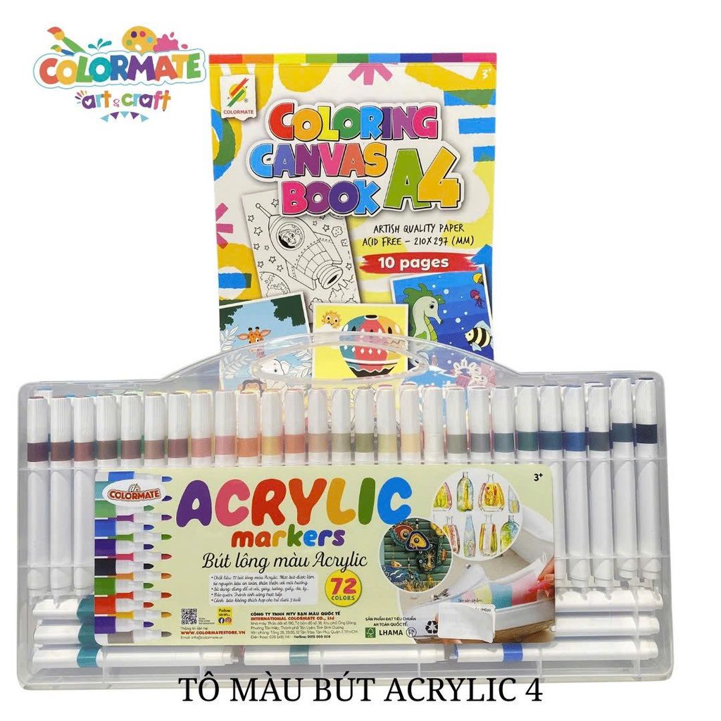  Combo TÔ MÀU BÚT ACRYLIC 4 