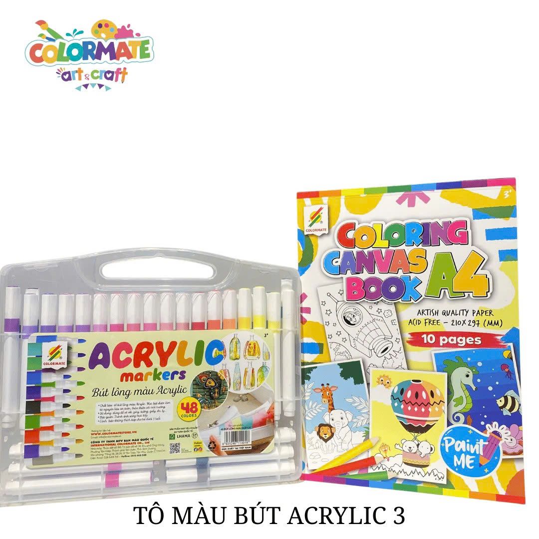  Combo TÔ MÀU BÚT ACRYLIC 3 