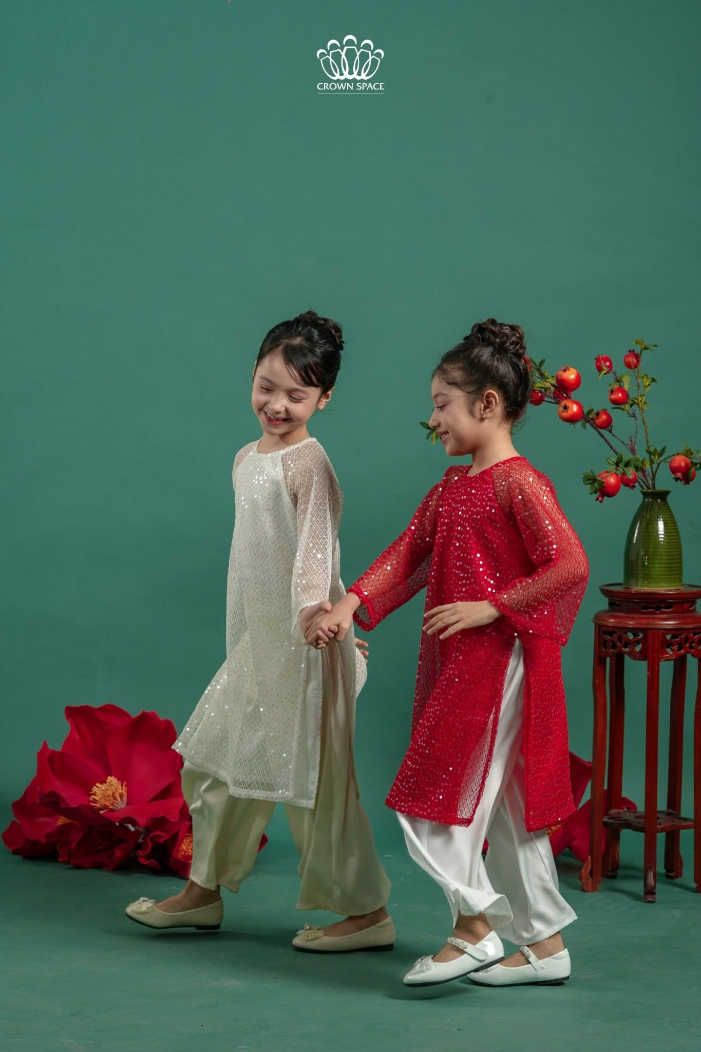  Áo Dài Bé Gái Kim Sa Cát Tường | Crown Space CKGL9961807/CKGL9961808 
