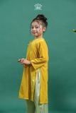  Áo Dài Bé Gái Nhung Phúc Lành Vàng Hổ Phách Đính Khánh Ngọc Phú Quý | Crown Space CKGL9961805 