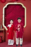  Áo Dài Bé Gái Nhung Phúc Lành Đỏ Hoa Nắng Phối Họa Tiết Đính Kết Thủ Công | Crown Space CKGL9961802 