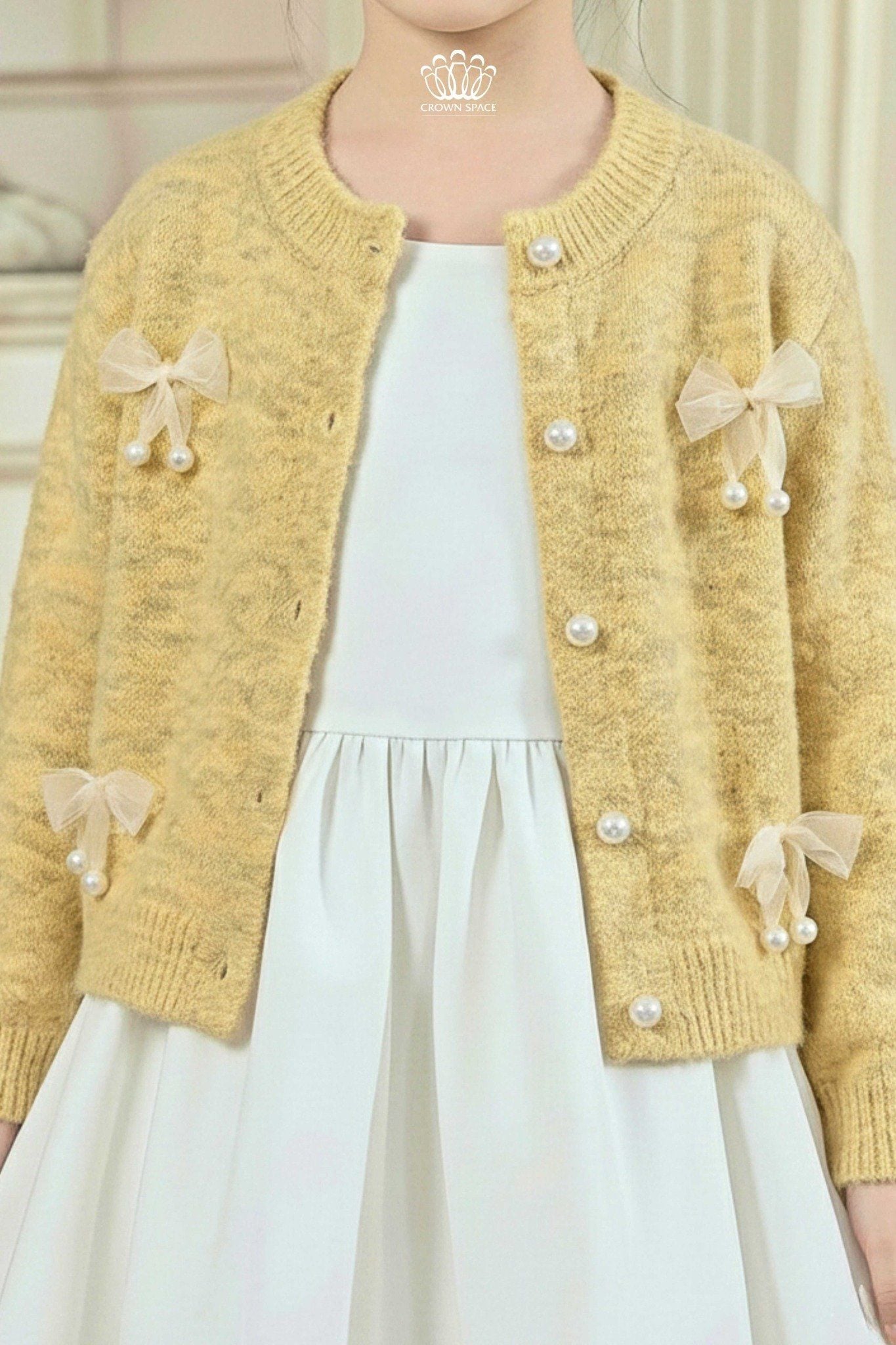  Áo Len Cardigan Bé Gái Đính Nơ/Bướm 3D Tiểu Thư Ngọt Ngào | Crown Space CKGL6451608/CKGL6451609 