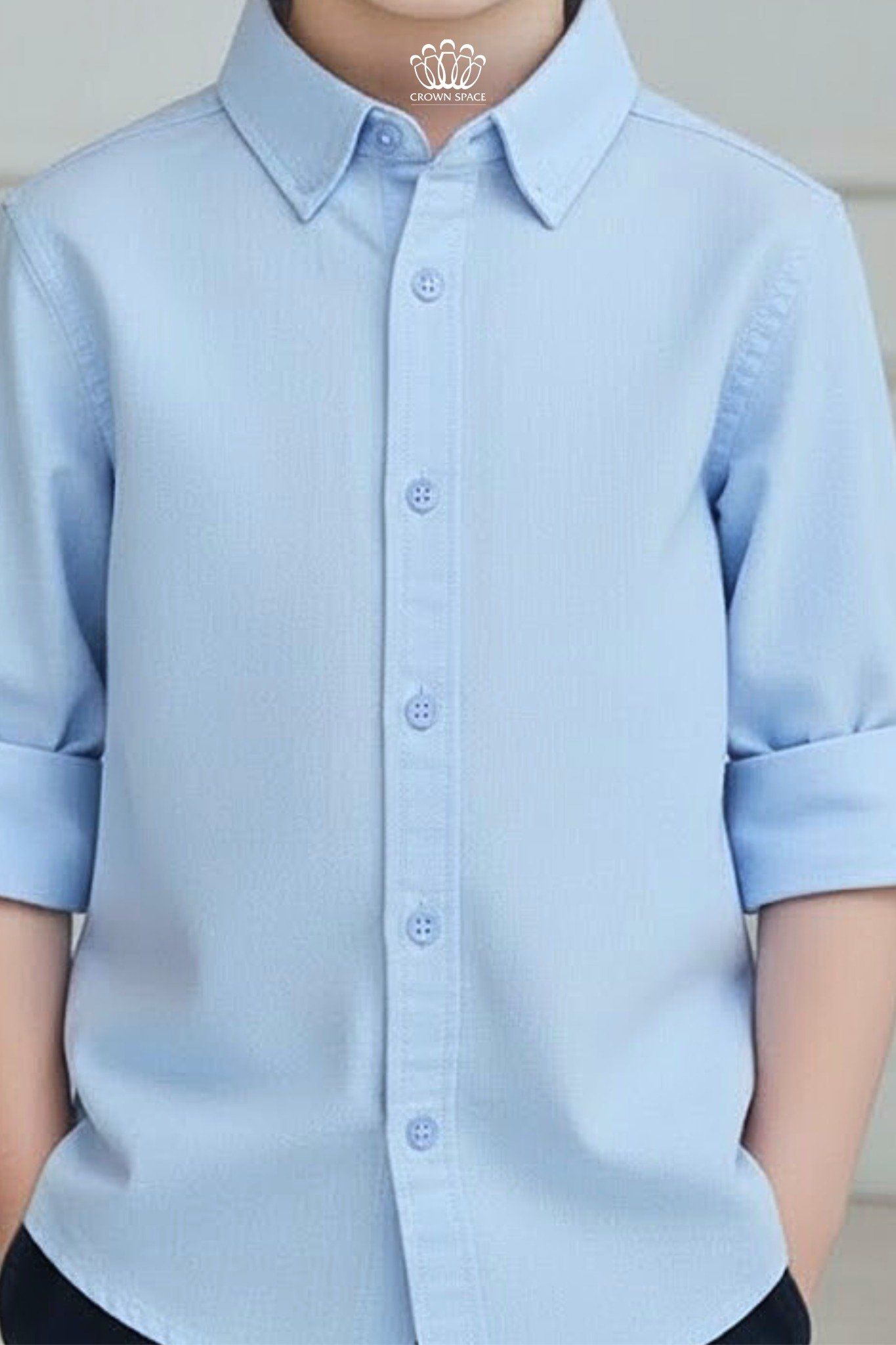  Áo Sơ Mi Bé Trai Thiết Kế Trơn Basic Thanh Lịch Crown Space CKBL52514019 