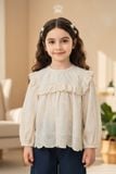  Áo Bé Gái Cotton Cổ Ren Nổi Thanh Lịch Phong Cách Anh Quốc Crown Space CKGL5251502 