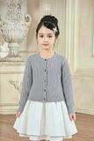  Áo Khoác Len Cardigan Bé Gái Dệt Vặn Thừng Phong Cách Anh Quốc | Crown Space CKGL6451611/CKGL6451613 