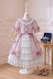  Váy Công Chúa Lolita Gấm Nổi Phối Ren Xếp Tầng Ngọt Ngào | Crown Space CKGS3860810.P 