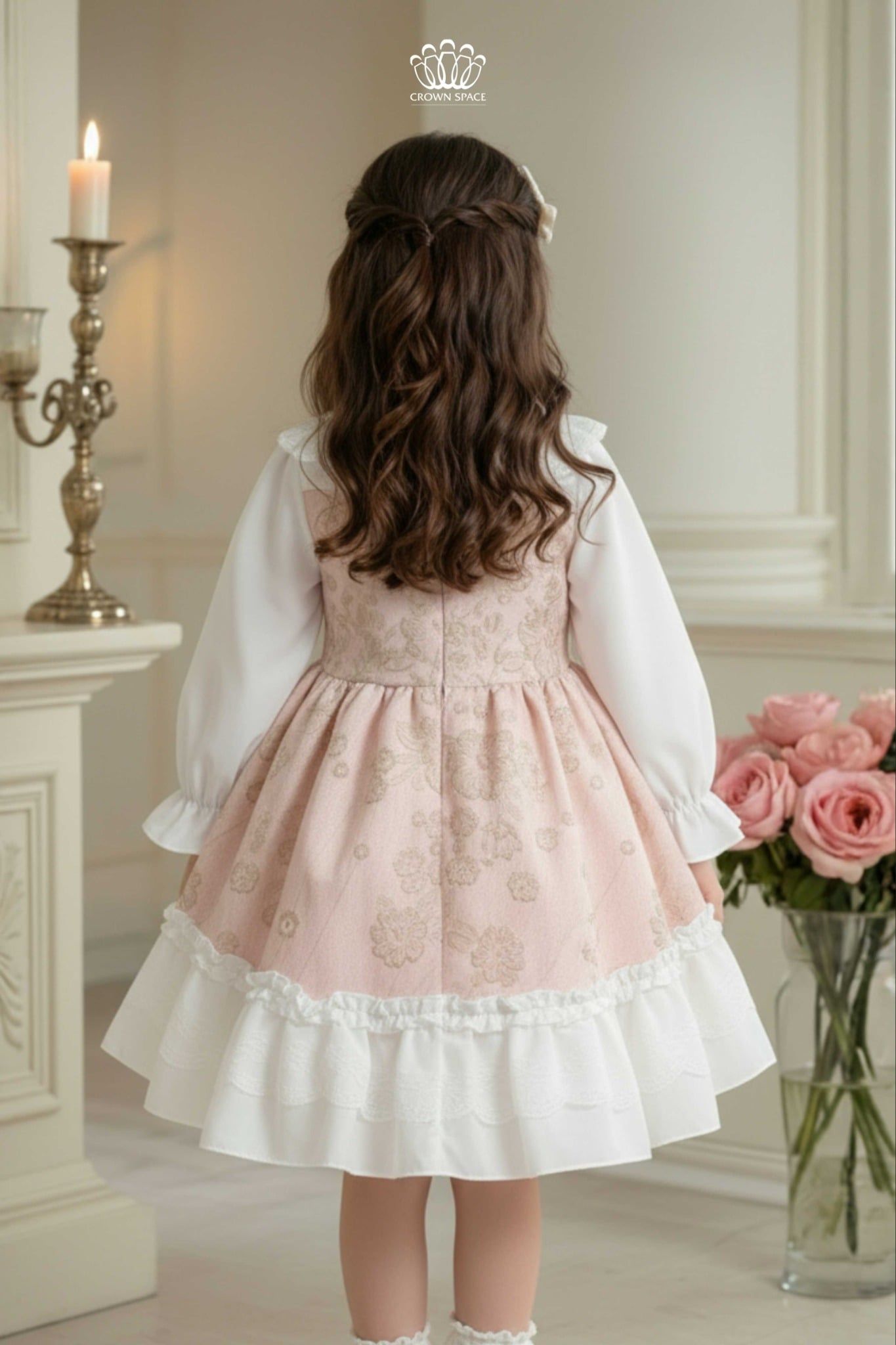  Váy Thiết Kế Bé Gái Phong Cách Lolita Ngọt Ngào, Họa Tiết Gấm Nổi | Crown Space CKGL6851606 