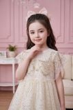  Váy Bé Gái Công Chúa Đính Kim Sa Crown Space – Váy Dự Tiệc Sang Trọng CKGS3860201 
