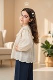  Áo Bé Gái Cotton Cổ Ren Nổi Thanh Lịch Phong Cách Anh Quốc Crown Space CKGL5251502 