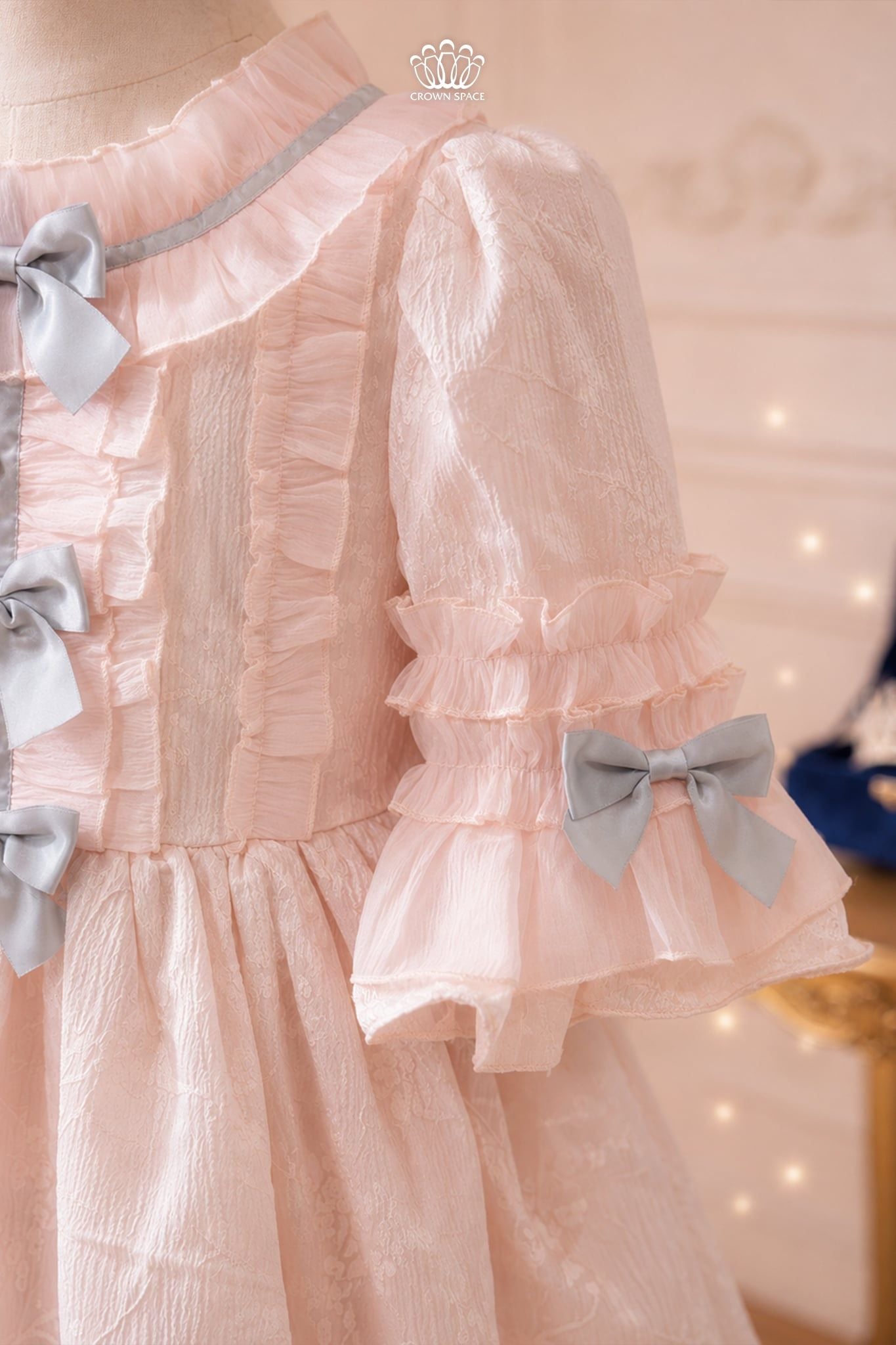  Váy Công Chúa Lolita Gấm Nhăn Phối Nơ Thanh Lịch | Crown Space CKGS3860811.P 