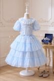  Váy Công Chúa Lolita Xanh Pastel Xếp Tầng Phối Ren Ngọt Ngào | Crown Space CKGS3860809.BL 