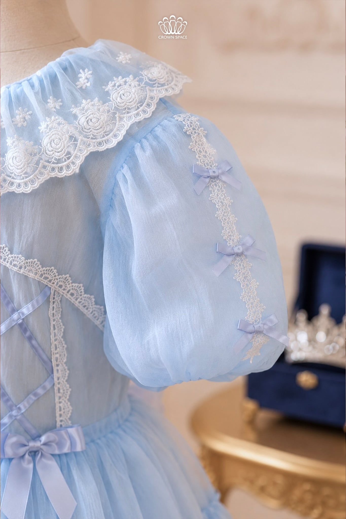  Váy Công Chúa Lolita Xanh Pastel Xếp Tầng Phối Ren Ngọt Ngào | Crown Space CKGS3860809.BL 