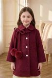  Áo Khoác Dạ Lông Thỏ Cổ Nơ Bông Tiểu Thư | Crown Space CKGL63517031 