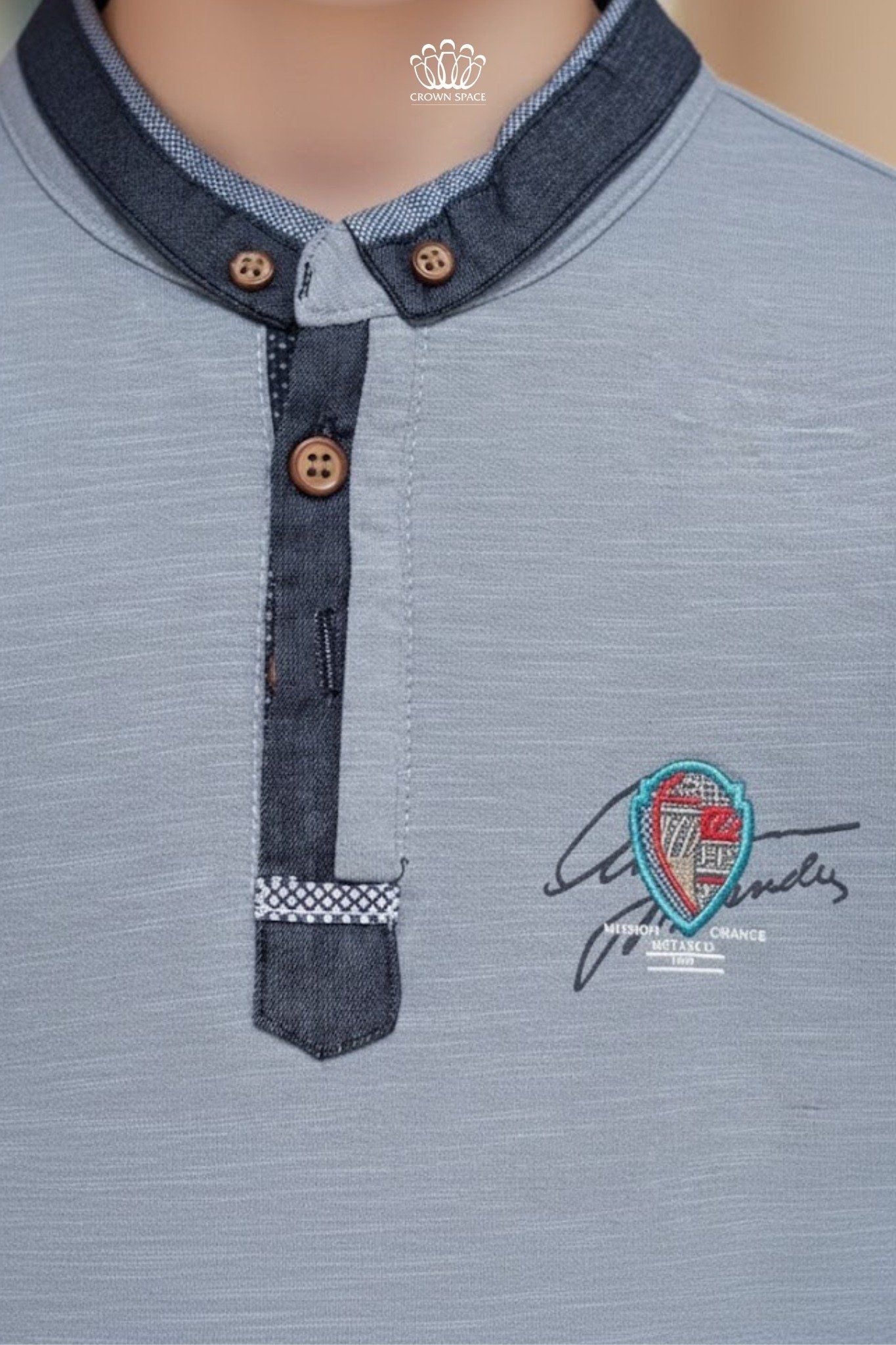  Áo Bé Trai Thiết Kế Cổ Phối Viền Sang Trọng, Năng Động Crown Space CKBL51514015 