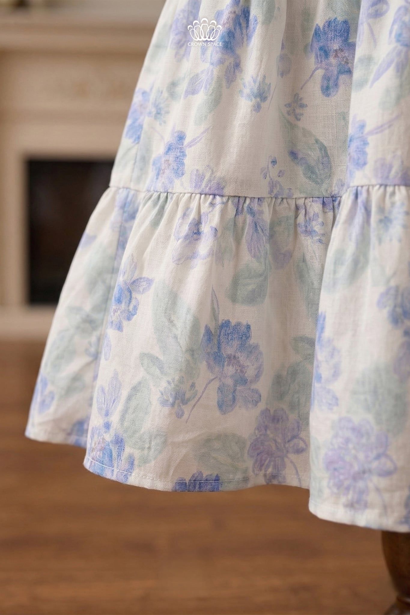  Váy Bé Gái Cổ Đính Hoa Crown Space – Váy Xòe Cotton Dễ Thương CKGS3860508 