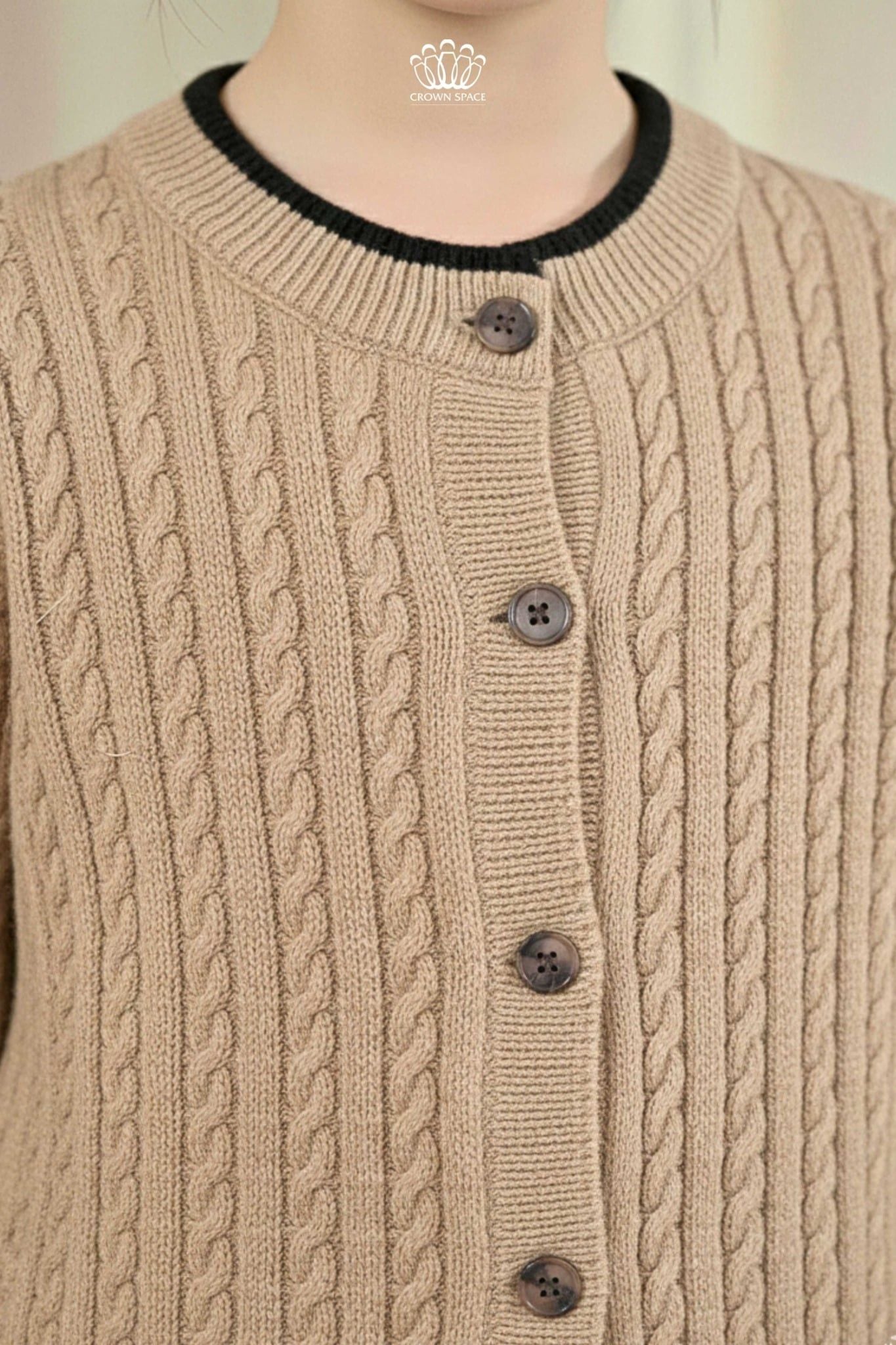  Áo Khoác Len Cardigan Bé Gái Dệt Vặn Thừng Phong Cách Anh Quốc | Crown Space CKGL6451611/CKGL6451613 