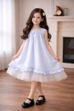  Váy Bé Gái Dáng Suông Phối Tulle Đính Nơ Ngọt Ngào – Crown Space CKGS2860403 