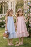  Váy Bé Gái Dáng Suông Phối Tulle Đính Nơ Ngọt Ngào – Crown Space CKGS2860403 