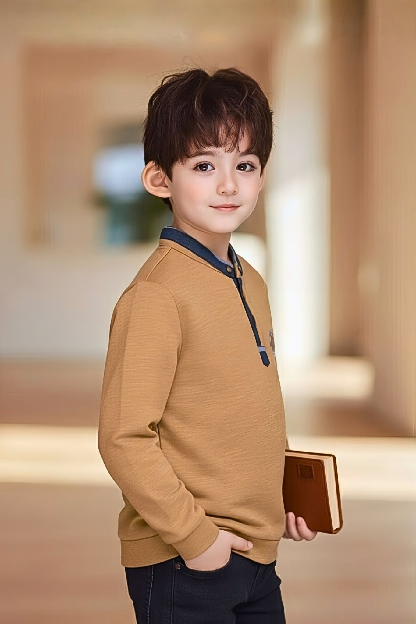  Áo Bé Trai Thiết Kế Cổ Phối Viền Sang Trọng, Năng Động Crown Space CKBL51514015 