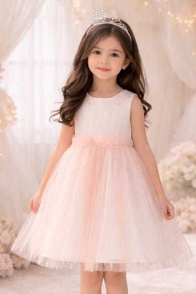  Váy công chúa bé gái cao cấp Crown Space – Thiết kế xòe kim tuyến sang trọng CKGS3860105 